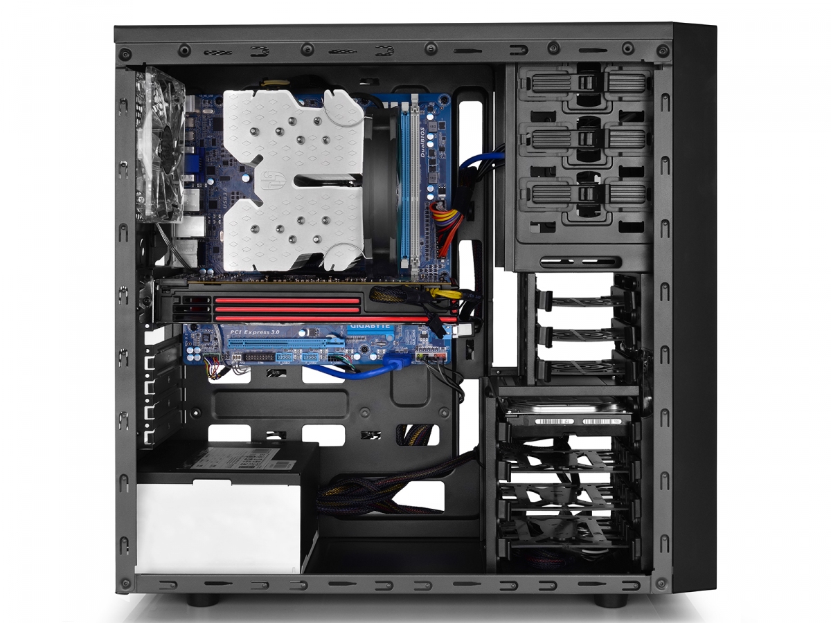 Atx Design Midi Tower Tesseract Farbe Schwarz Rot Beleuchtet Case DEEPCOOL TESSERACT SW-RD ATX/MICRO ATX/MINI-ITX MID-TOWER BLACK