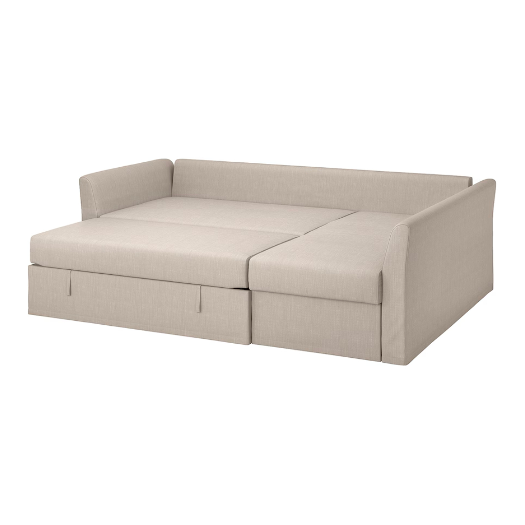 Corner sofa-bed IKEA HOLMSUND NORDVALLA BEIGE